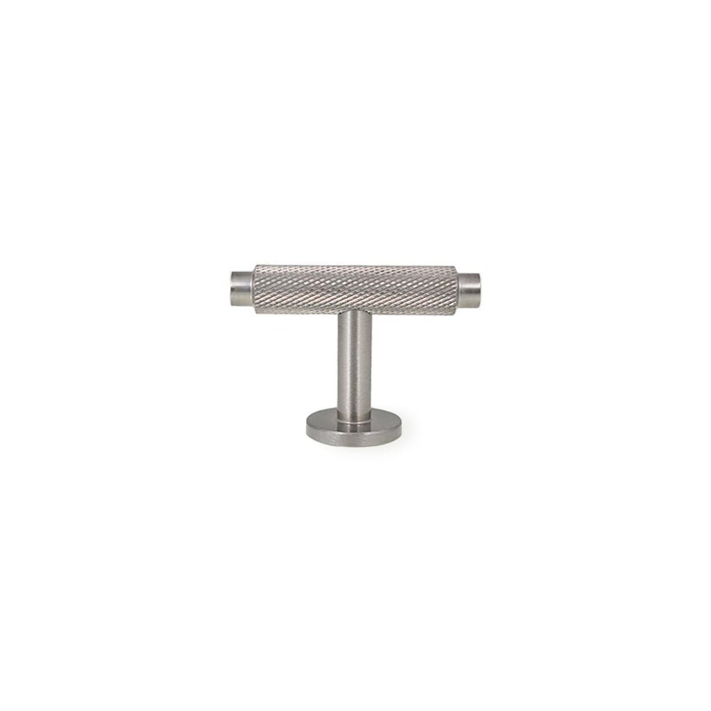 Nørrebro • Møbelknop T-bar med diamond cut, rustfrit stål look