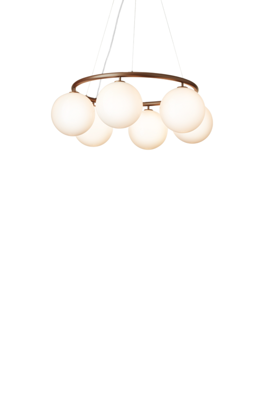 Miira 6 Circular lysekrone, dark bronze / opal • NUURA