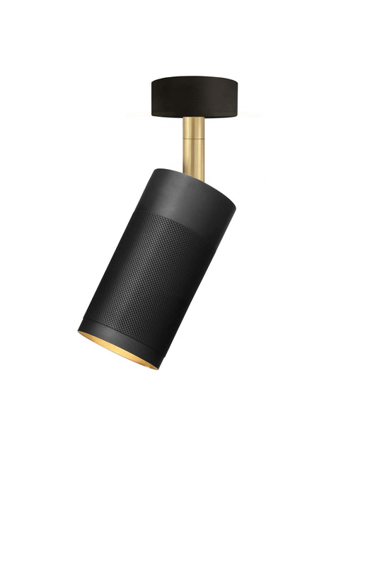 Patrone loftspot med roset, sortbruneret og messing • Thorup Copenhagen