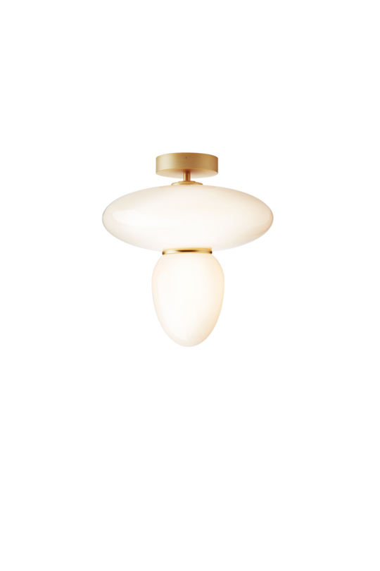 Rizzatto 42 loftlampe, satin brass / opal • NUURA