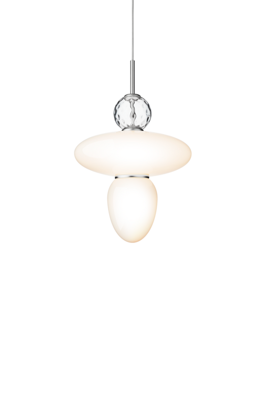 Rizzatto 43 pendel, satin silver / opal • NUURA