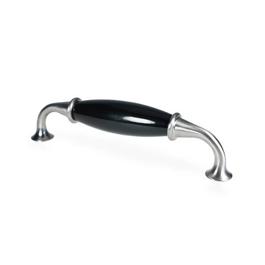Tisvildeleje • Klassisk køkkengreb i porcelæn, sort med fødder i rustfrit stål look